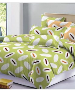 Ensemble Draps de Lit 3 Places 100% coton, motifs en formes ovales