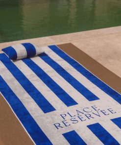 Drap de Plage Bleu Mykonos | Place Réservée