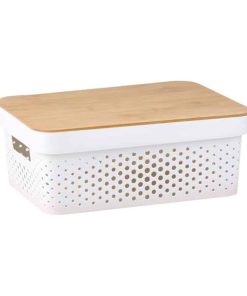 Garde Pain en Plastique avec Couvercle Bambou