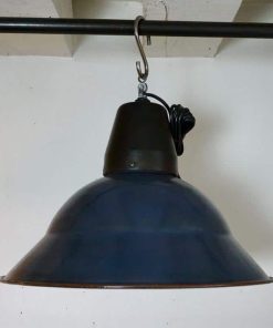 Suspension industrielle vintage en acier et émail