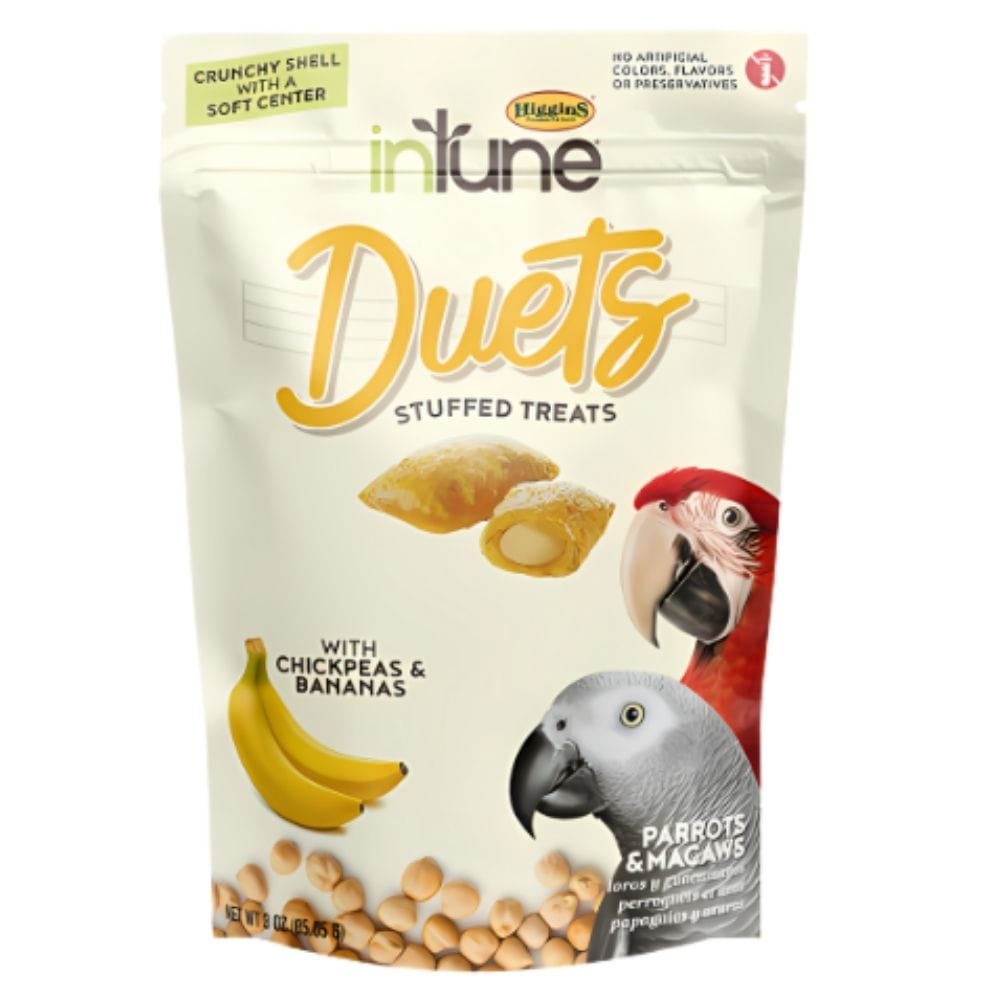 Gâteries « Duets » aux Pois Chiches et Bananes pour Perroquets, 85g – InTune