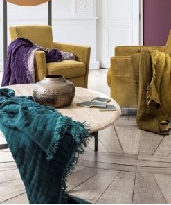 Plaid BAYA Lin Bronze, 135×200 cm | Haomy